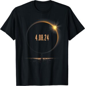 An Astronaut or Skydiver View of A Total Solar Eclipse Path in 2024